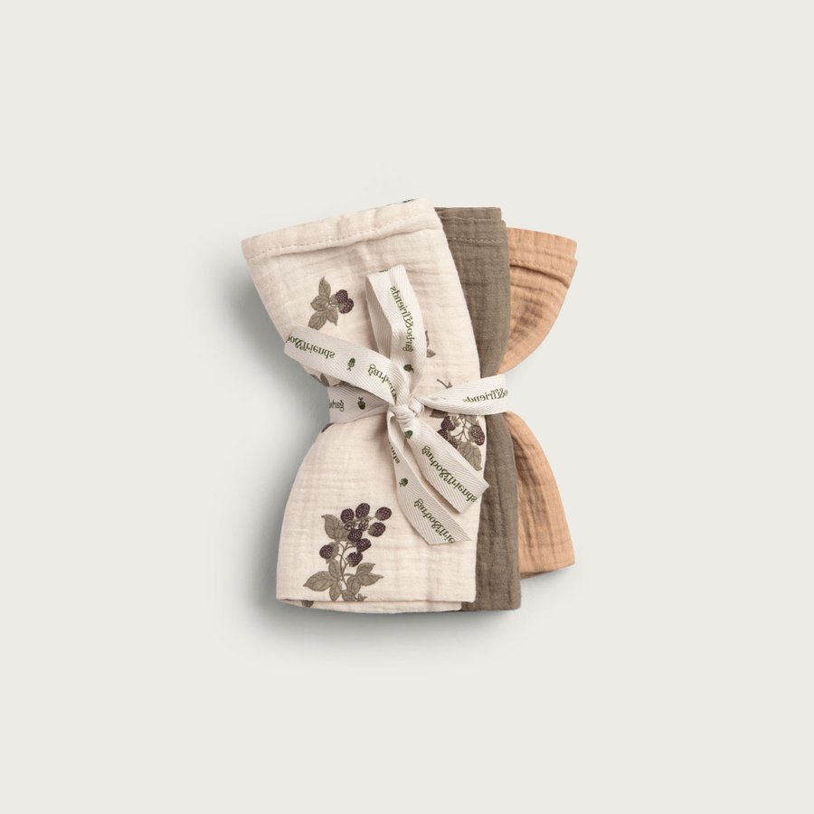 Garbo & Friends Muslin Burp Cloths Blackberry - Hola BB