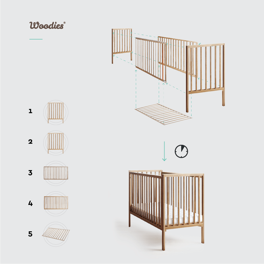 Woodies Stardust Cot - Vintage  - Hola BB