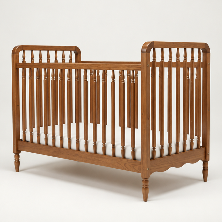 Heritage Vintage Babybett + Kleinkind-Schutzgitter - Walnuss