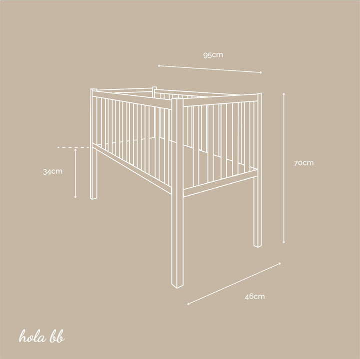 Woodies Vintage Bedside Crib  - Hola BB