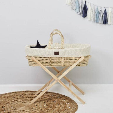 The Little Green Sheep Knitted Moses Basket and Stand Bundle Linen - Hola BB