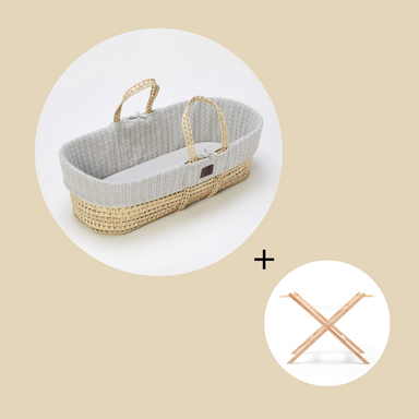 The Little Green Sheep Knitted Moses Basket and Stand Bundle  - Hola BB